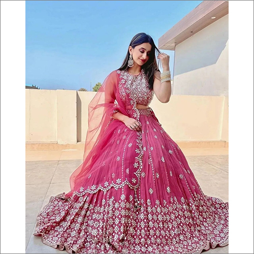 Pink Colour Party Wear Lehanga Choli With Embroidered Work