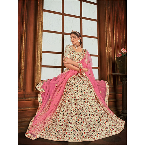 Off White Colour Embroidered Party Wear Lehenga Choli