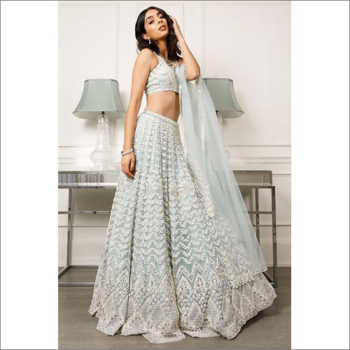 Indian White Colored Bridal Lehenga Choli