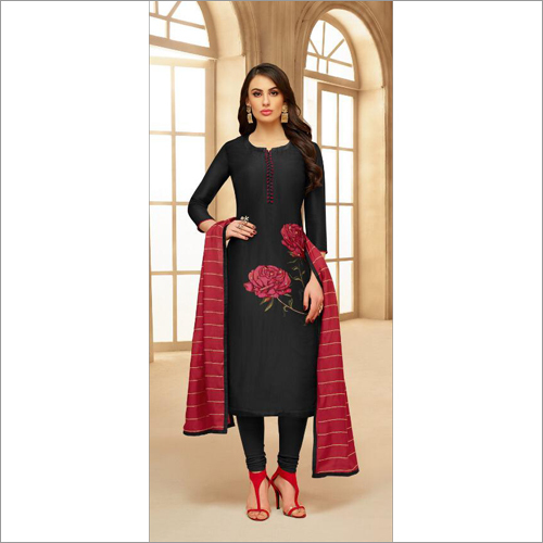 Ladies Cotton Black Printed Salwar Suit
