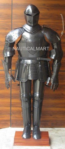 Black Knight Suit of Armor Full Size Aged Antiqued