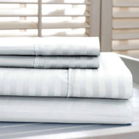Hotel White Cotton Strip Bedsheet