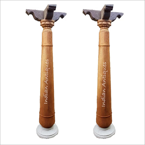 Antique Jackwood Pillar - Polished Finish | Genuine Jackwood Material, Durable Antique Imitation Style