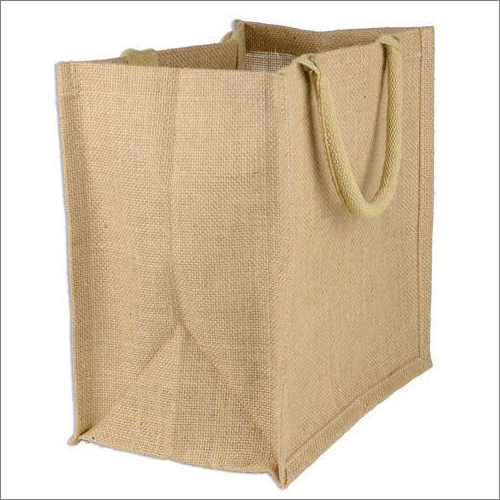 Brown Plain Jute Shopping Bag