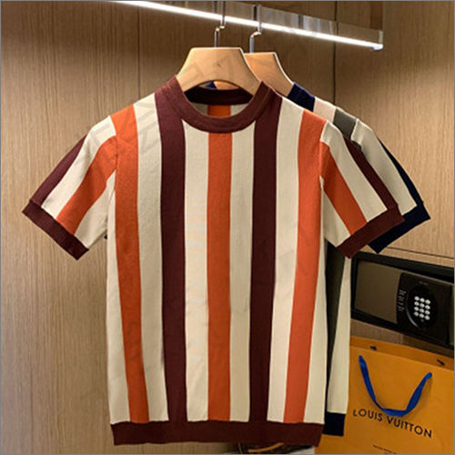 Louis Vuitton Orange Cotton Crew Neck Half Sleeve T-Shirt L