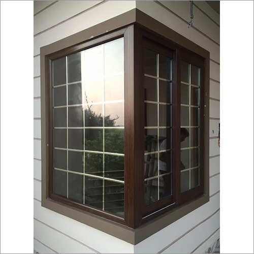 UPVC Wooden Finish Sliding Corner Window By DIAMOND UPVC DOORS & WINDOWS