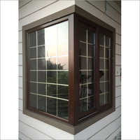 UPVC Wooden Finish Sliding Corner Window