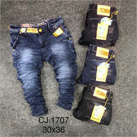 Kids Faded Dark Blue Jeans