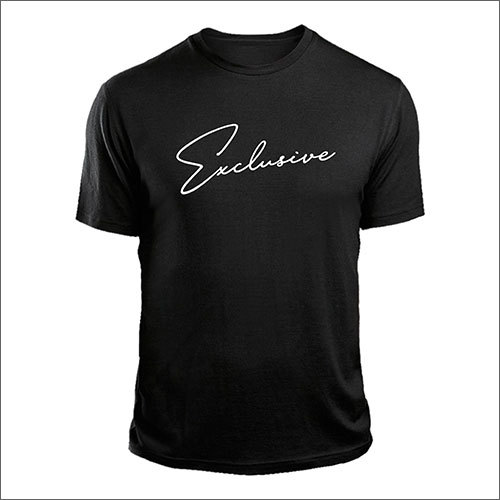 Mens Cotton Black Printed T Shirt