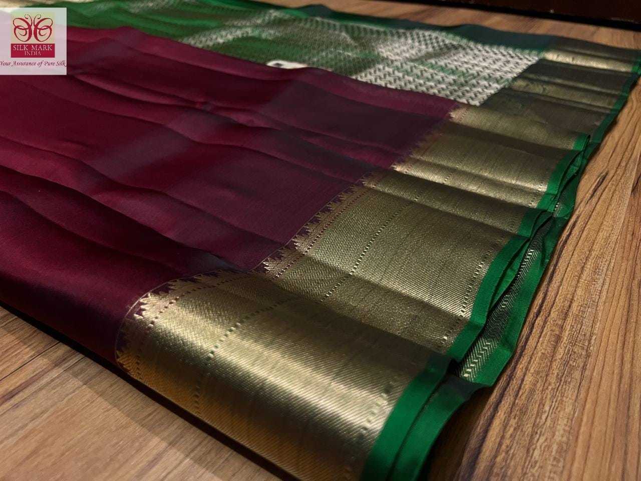 Pure Kanchipuram Silk With Tissuse Border