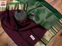 Pure Kanchipuram Silk With Tissuse Border