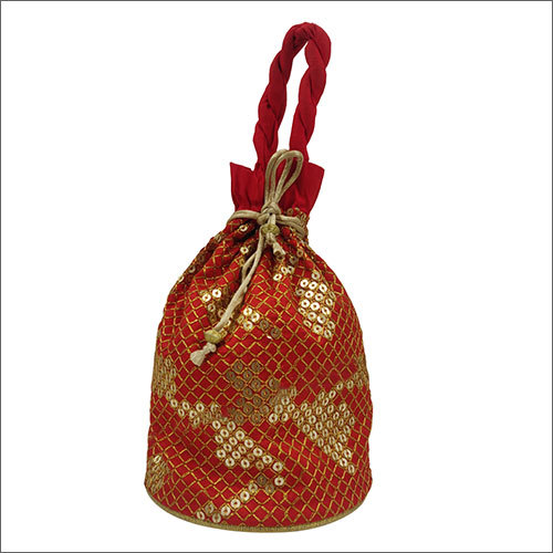 6x6 Inch Red Potli Bags