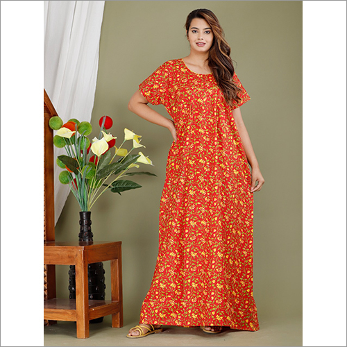 Various Colors Available Ladies Printed Night Gown