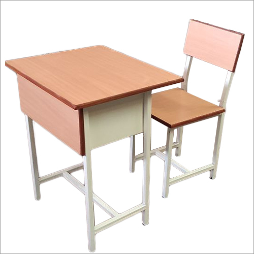 Wooden And Metal School Desk  And Chair