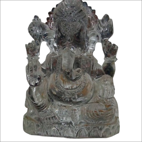 Indian Clear Crystal Gemstone Ganesh Ji Statues