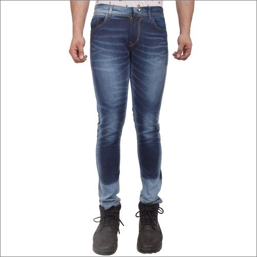 Mens Casual Faded Slim Fit Denim Jeans