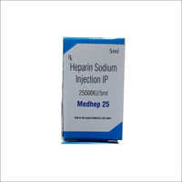Heparin Sodium Injection - 25000 Iu Strength, Liquid Form For Iv Or Subcutaneous Use, 5ml Pack Size, 2-year Shelf Life, Prevents Blood Clot Formation, Non-dissolving Clot Management