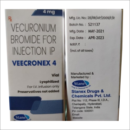 4 mg Vecuronium Bromide For IP Injection