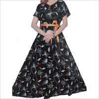 Ladies Printed Gown - Lightweight Cotton Blend, All Season Short Sleeves | Shrink Proof, Colorfast, Skin-friendly Design