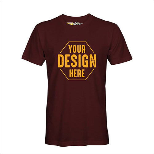 Personalized Brown Round Neck T-Shirt