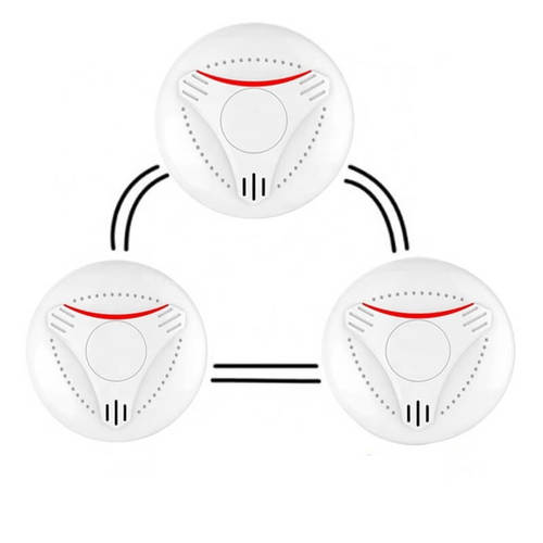 Factory Wholesale DC3V battery 433mhz Interconnected fire alarm smoke detector