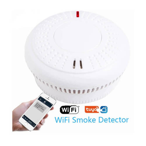 WIFI interconnected Tuya APP smart fire and smoke detector alarm with test and mute function