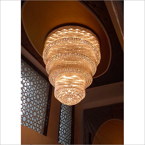 Crystal Glass Chandelier - Crystal Glass Material, Customized Sizes Available, Golden Light Color | Exquisite Artisanal Design for Rustic Elegance and Gifting