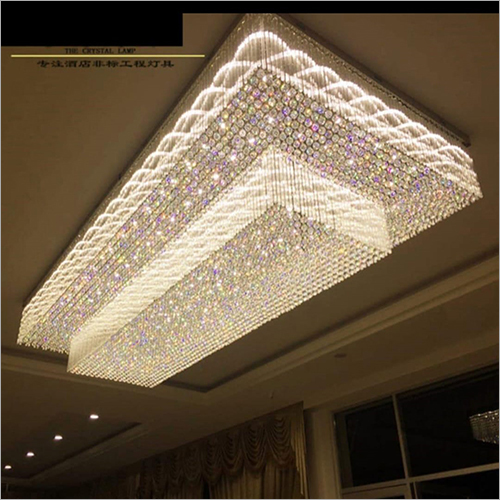 Crystal Modern Chandelier - Rectangular Design, Elegant Crystal Material, Various Sizes Available | Electric Power Factor, Stunning Light Display