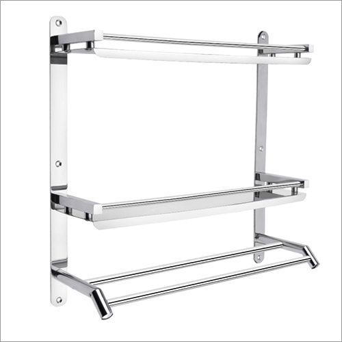 Stainless Steel Double Shelf-Towel Rod