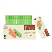 Green Plastic Cloth Pegs - Durable Plastic Material, Compact Size For Efficient Use , Ideal For Garment Hanging In Homes & Laundries