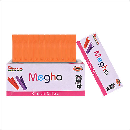 Megha Orange Plastic Cloth Clips