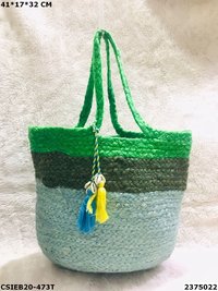Multicolour Jute Cotton Beach Bags