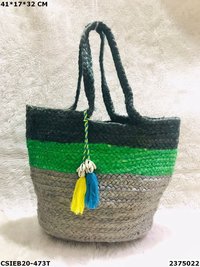 Multicolour Jute Cotton Beach Bags