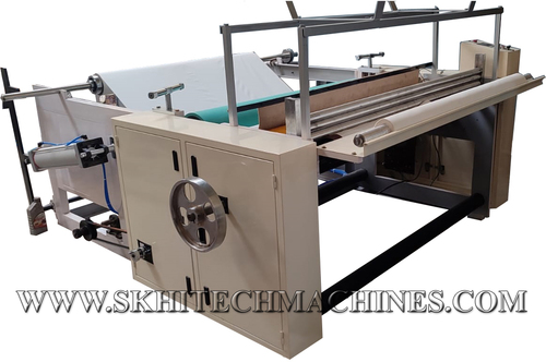 Crape paper rewinding machine