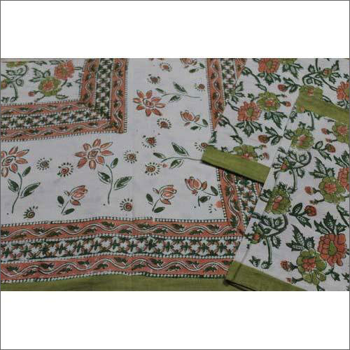 Washable Handblock Floral Printed Bed Sheets