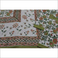 Handblock Floral Printed Bed Sheets