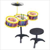 Kids Hip Hop Drum Set - Non-toxic Plastic, 6-piece Easy-to-assemble, Round Shaped Percussion With Drums, Sticks And Stand | Enhances Musical Skills