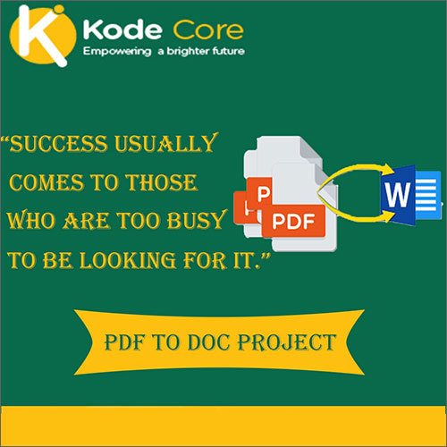 PDF to DOC Project Outsourcing Consultant Services