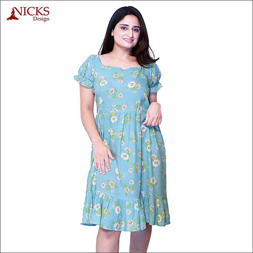 Indian Rayon Floral Print Frock