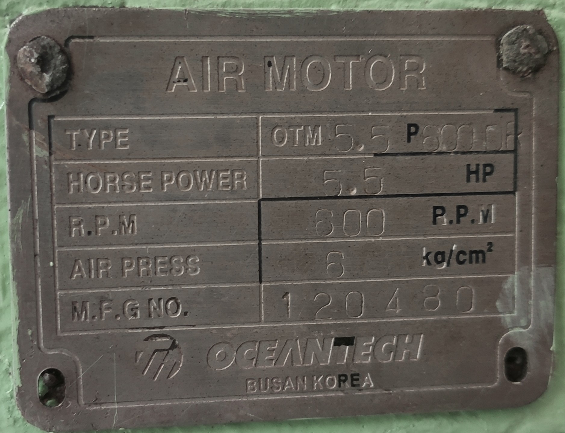 Oceantech Air Motor Otm-5.5p-600dr