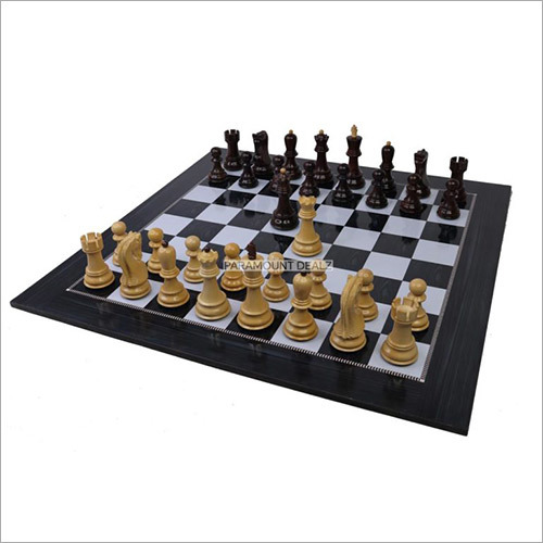 Wooden Laminated 19 Inch Chess Board Game Set - Handcrafted with 3.75 Inch Russian Wooden