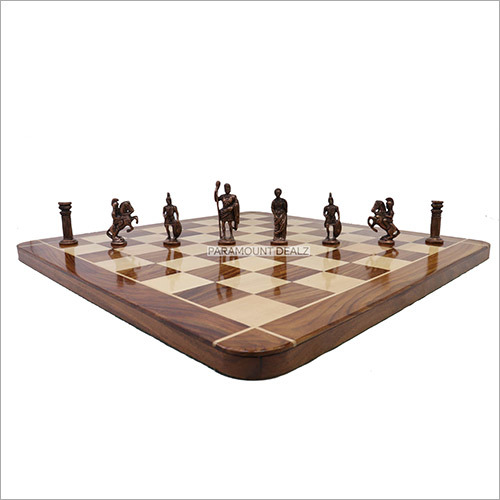 21 Inch Roman Brass Chess Pieces Set