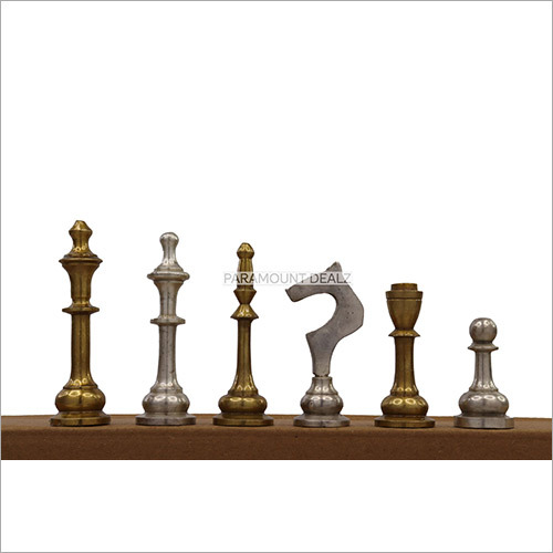 Brass Slim Design Chess Pieces (Silver And Gold)