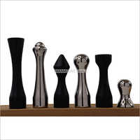 Aluminium Classic Style Chess Pieces - Silver And Black