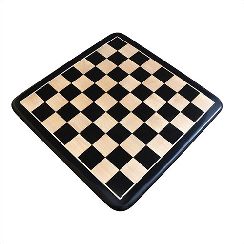 Multicolor Wooden Chess Board In Ebony And Maple 21 Inch - 55 Mm