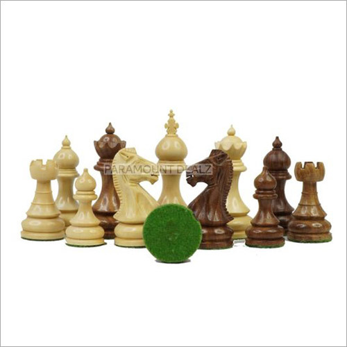 The Taj Series Royal 3.75 King Size 32 And 2 Extra Queens Wooden Chess Pieces