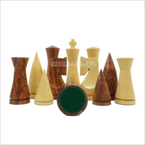 Classic Series 3.4 Inch King Height Cone Shaped Wooden Chess Pieces