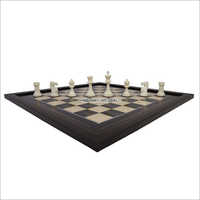 21 Wooden Laminated Chess Board with 3.75 Inch Staunton styled Plastic Chess Pieces