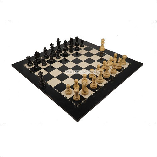 19 Wooden Laminated Chess Board Game with 3.75 Inch Staunton Style Wooden Chess Pieces
