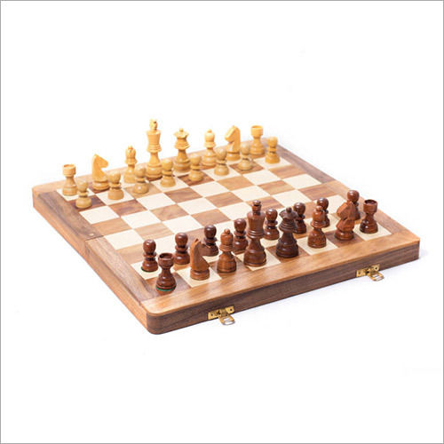 16 Inch x 16 Inch Wooden Folding Chess Game Board Se